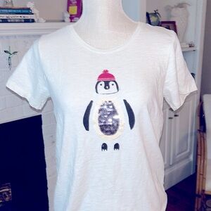 J Crew Penguin Sequin Shirt